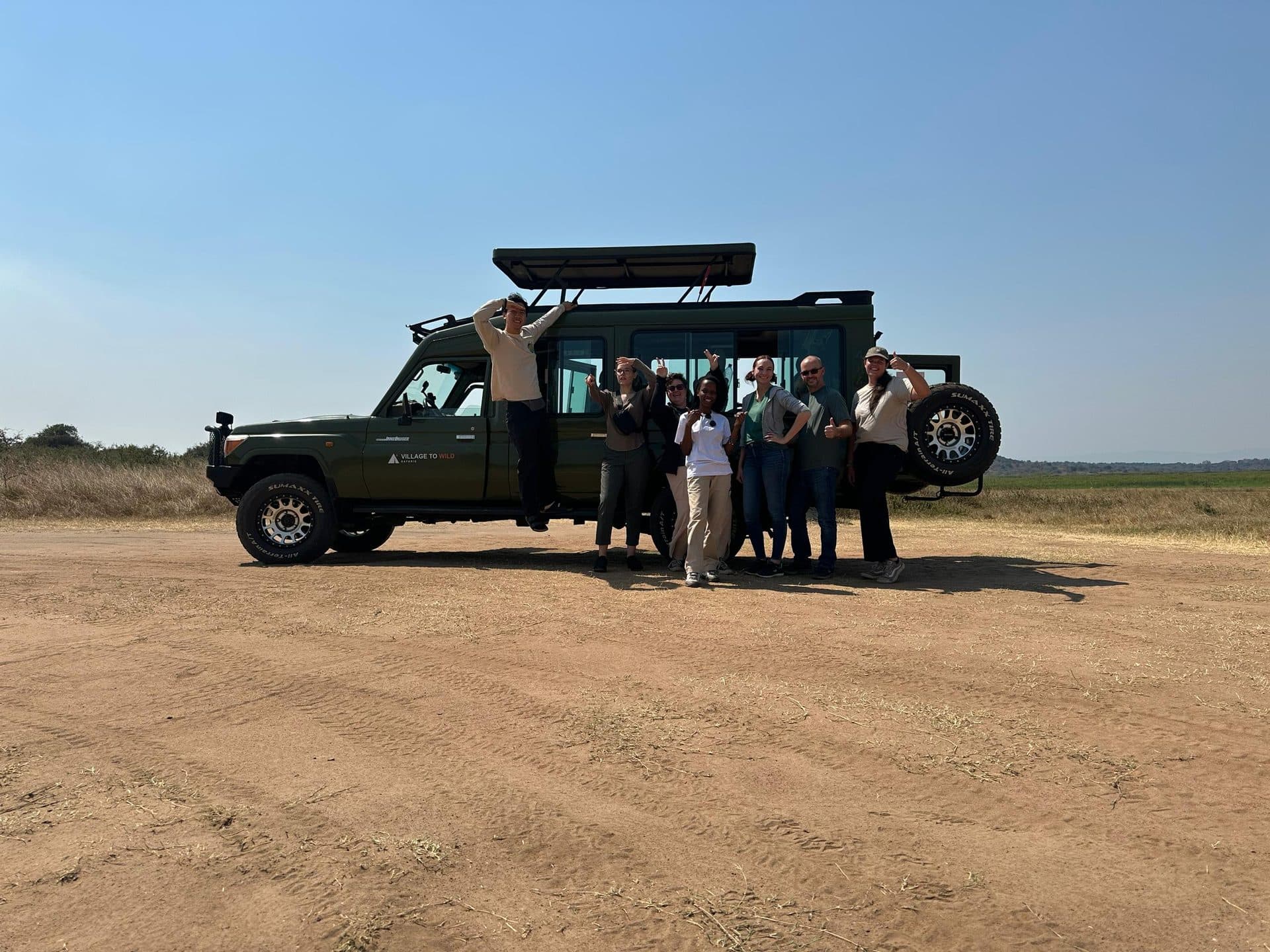 Village to Wild Safaris travelers on safari in Rwanda