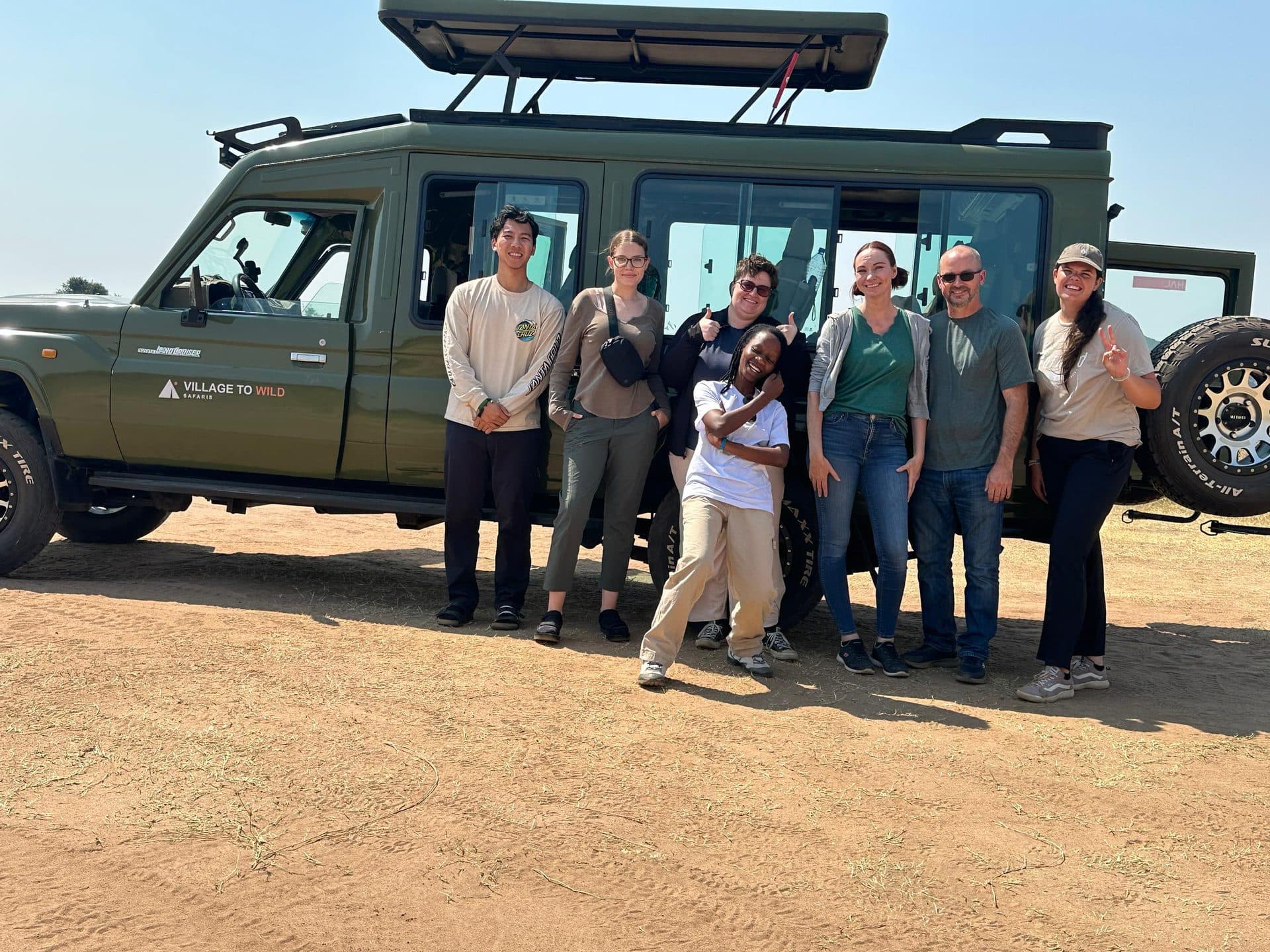 Village to Wild Safaris travelers on safari in Rwanda